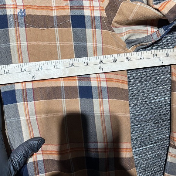 Marc O’Polo Shirt Men’s M Blue Orange Shape Fit Long Sleeve Button Up - Picture 8 of 12